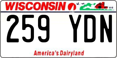 WI license plate 259YDN