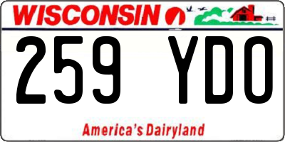 WI license plate 259YDO