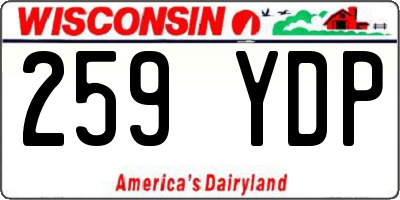WI license plate 259YDP