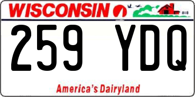 WI license plate 259YDQ