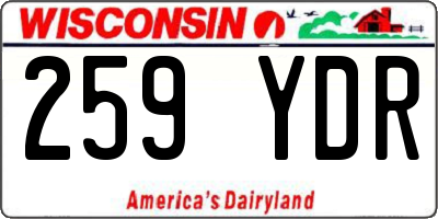 WI license plate 259YDR