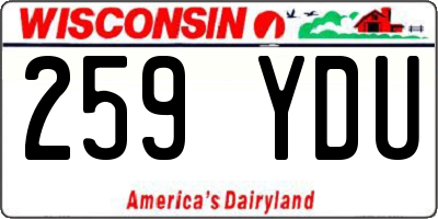 WI license plate 259YDU