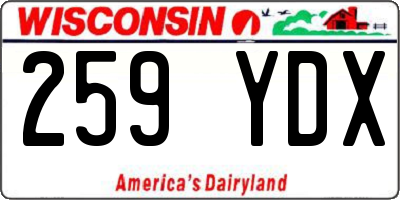 WI license plate 259YDX