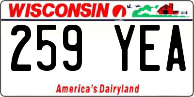 WI license plate 259YEA
