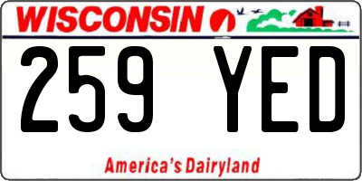 WI license plate 259YED