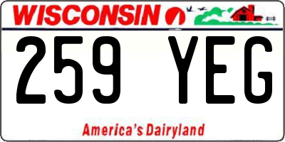 WI license plate 259YEG
