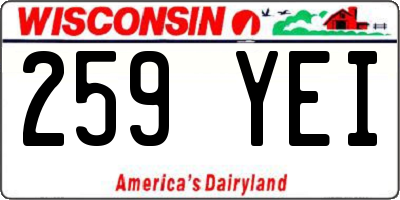WI license plate 259YEI
