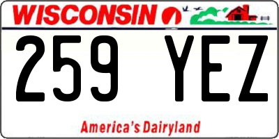 WI license plate 259YEZ