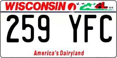 WI license plate 259YFC