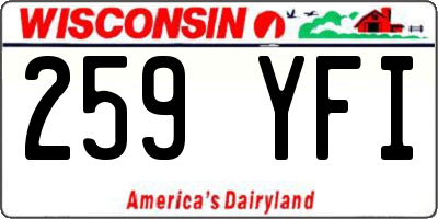 WI license plate 259YFI