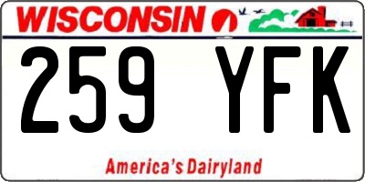 WI license plate 259YFK