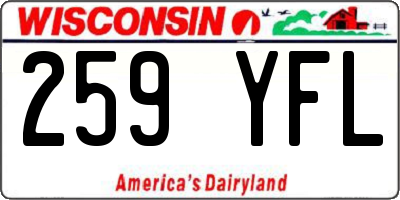 WI license plate 259YFL