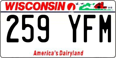 WI license plate 259YFM