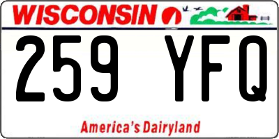 WI license plate 259YFQ