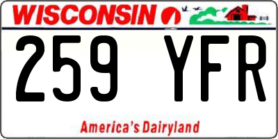WI license plate 259YFR