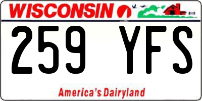 WI license plate 259YFS