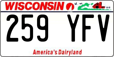 WI license plate 259YFV