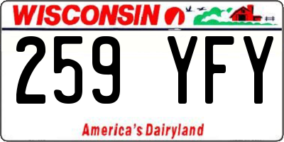 WI license plate 259YFY