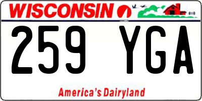 WI license plate 259YGA