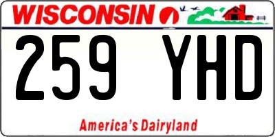 WI license plate 259YHD