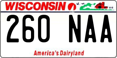 WI license plate 260NAA