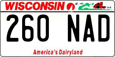 WI license plate 260NAD