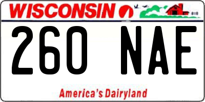 WI license plate 260NAE