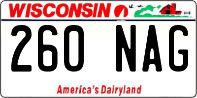 WI license plate 260NAG