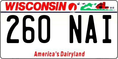 WI license plate 260NAI