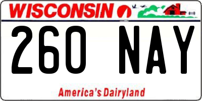 WI license plate 260NAY
