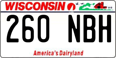 WI license plate 260NBH
