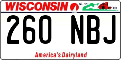 WI license plate 260NBJ