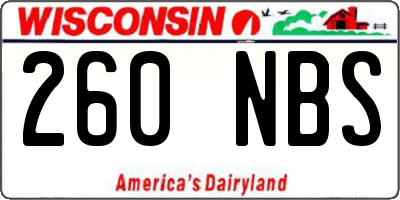 WI license plate 260NBS