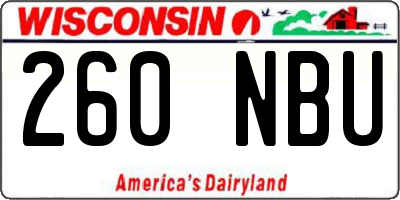 WI license plate 260NBU