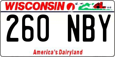 WI license plate 260NBY