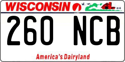 WI license plate 260NCB