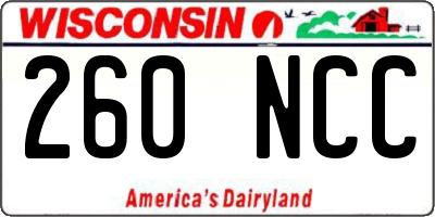 WI license plate 260NCC