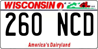 WI license plate 260NCD
