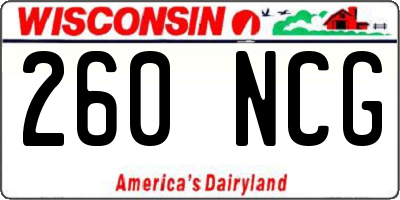 WI license plate 260NCG