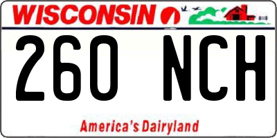 WI license plate 260NCH