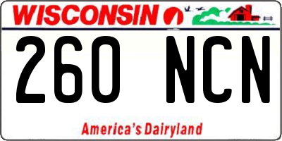 WI license plate 260NCN