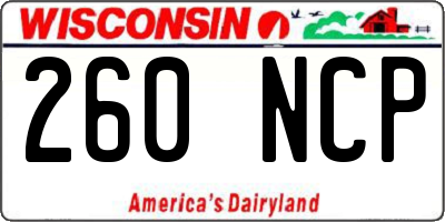 WI license plate 260NCP