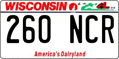 WI license plate 260NCR