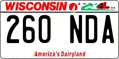 WI license plate 260NDA