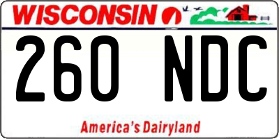 WI license plate 260NDC