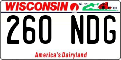 WI license plate 260NDG