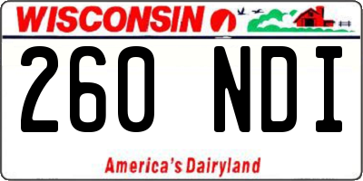 WI license plate 260NDI