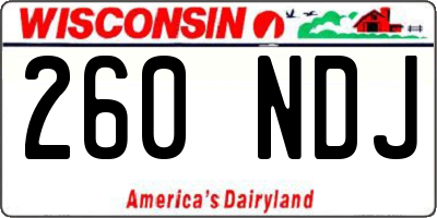 WI license plate 260NDJ