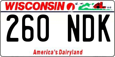 WI license plate 260NDK