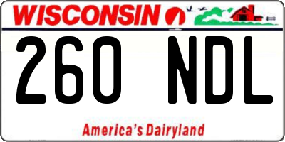 WI license plate 260NDL